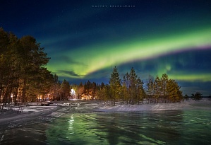 Огни северного сияния в марте: фотографии Дмитрия Беленихина