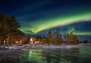 Огни северного сияния в марте: фотографии Дмитрия Беленихина